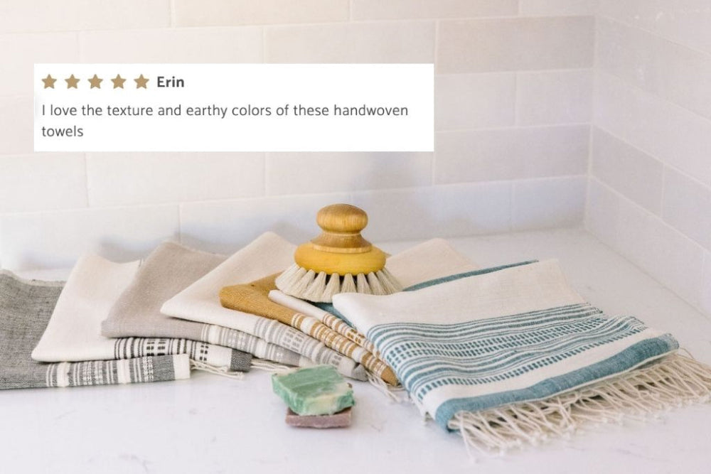 genale hand towels in all color ways with five star customer review 