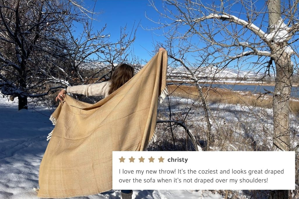 mechot blanket in bronze with 5 stars customer review