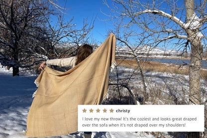mechot blanket in bronze with 5 stars customer review