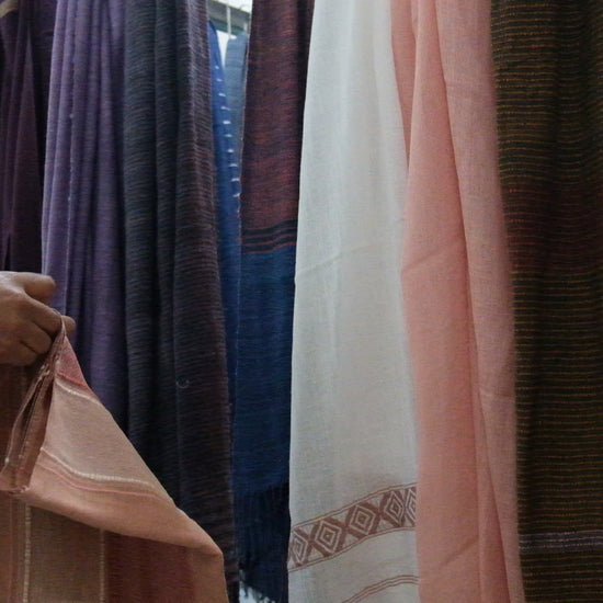 Hiwot hanging danakil scarf in blush in addis ababa shop