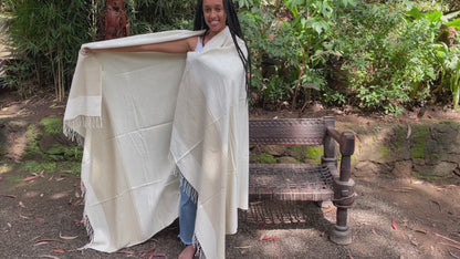 Sand & Snow naturally dyed Ethiopian silk and cotton throw blanket