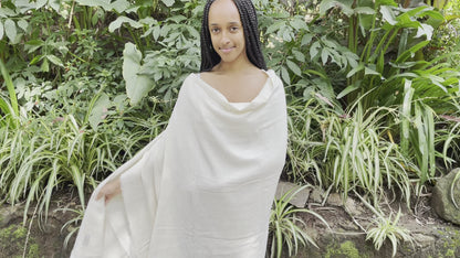 Asiya Ethiopian silk and cotton twill shawl
