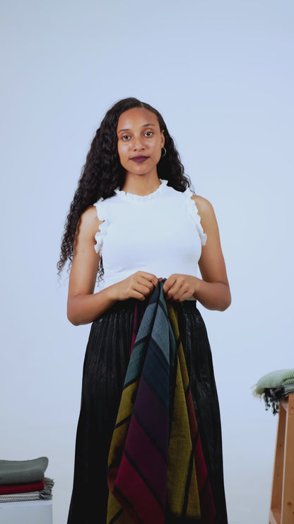 Hassate Handwoven Ethiopian Cotton Shawl