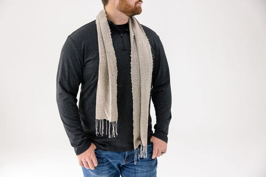 queen saba scarf in silver on white background