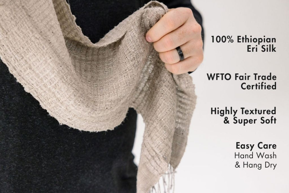 queen saba scarf in silver with key features 