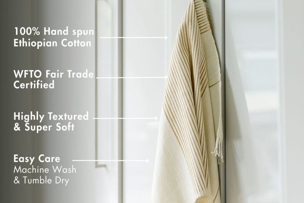 roha kitchen towel in bronze with key features