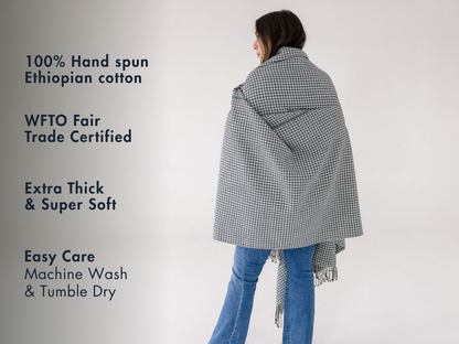 Sitota Handwoven Ethiopian Cotton Throw Blanket