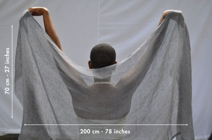 telba shawl in charcoal with dimensions