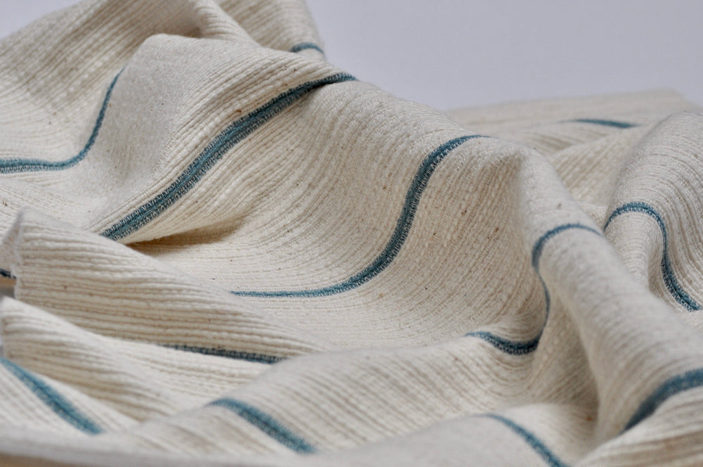 wari hand towel in steel blue close up