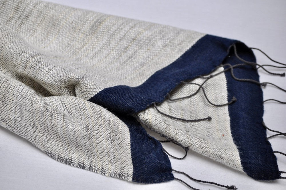 Stella shawl shawl sabahar Melange with navy border 