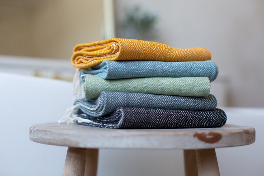 (Slate) Almaz Handwoven Cotton Ethiopian Hand Towel | Sabahar