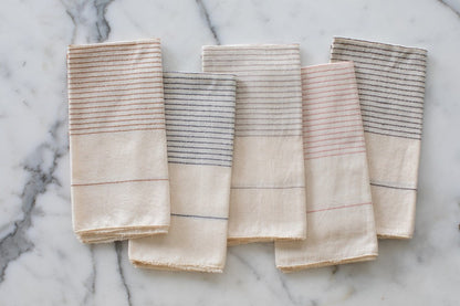 Roha napkin in all colors on marble background