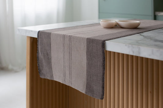 Sodo table runner in stone 