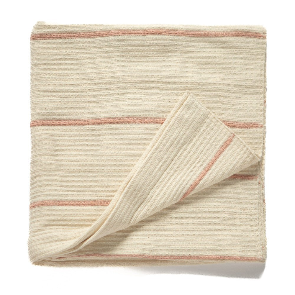 Wari waffle bath towel in blush flat lay