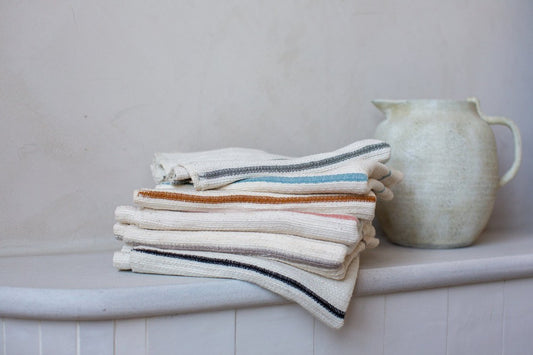 Wari hand towel in all colors stacked